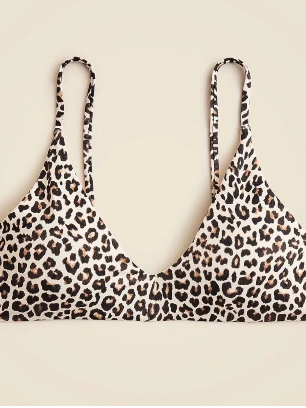 J. Crew Leopard Print Bikini Top in Brown and Cream